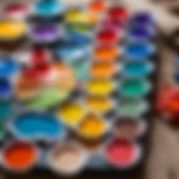 Vibrant acrylic paints displayed in a palette