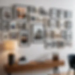 Elegant gallery wall arrangement showcasing various art styles