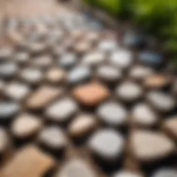 A selection of natural stones suitable for garden pathways