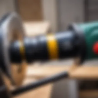 Adjustable Speed Settings on a 125mm Angle Grinder Close-up of a 125mm angle grinder showcasing adjustable speed settings