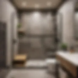 Elegant bathroom with tiled shower