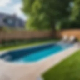 A beautifully designed frame pool in a backyard setting