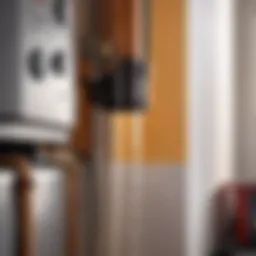 A detailed view of a leaking boiler with water pooling underneath.