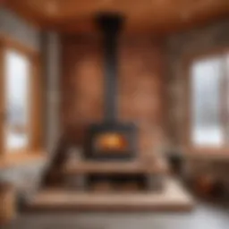 Brick sauna stove with water tank and stone oven