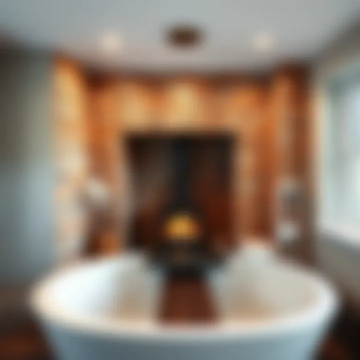 Stunning Brickwork Around the Stove Finished brickwork surrounding the stove in a bath