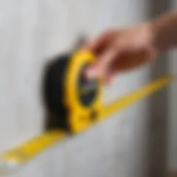 Measuring wall dimensions with a tape measure