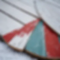 Painted tongue and groove boards in a winter setting