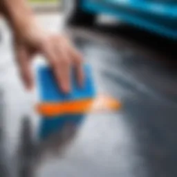 Drying paint on a car surface