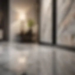 Elegant interior featuring ceramic granite that mimics marble.
