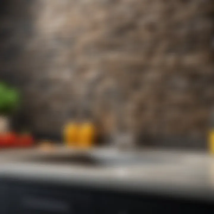 Stylish stone backsplash adding character to a kitchen