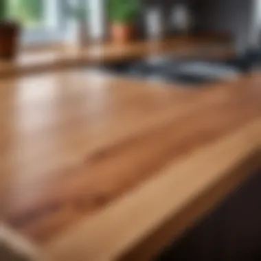 Natural Elegance of Wood Countertops Elegant wooden countertop showcasing natural grain patterns