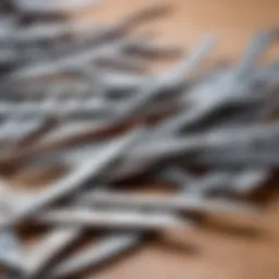 Close-up of various jigsaw blades suitable for cutting DVP