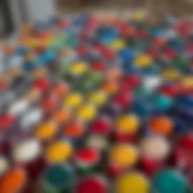 Vibrant Paint Selection A vibrant selection of paint cans for kitchen furniture