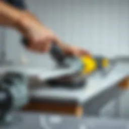 Precision cutting of porcelain stoneware with an angle grinder