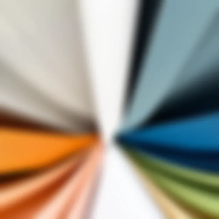 Close-up of different stretch ceiling materials