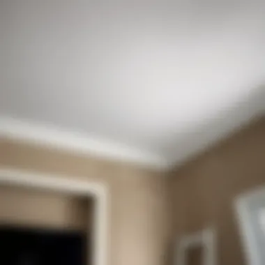 Completed installation of ceiling cornices on stretch ceiling