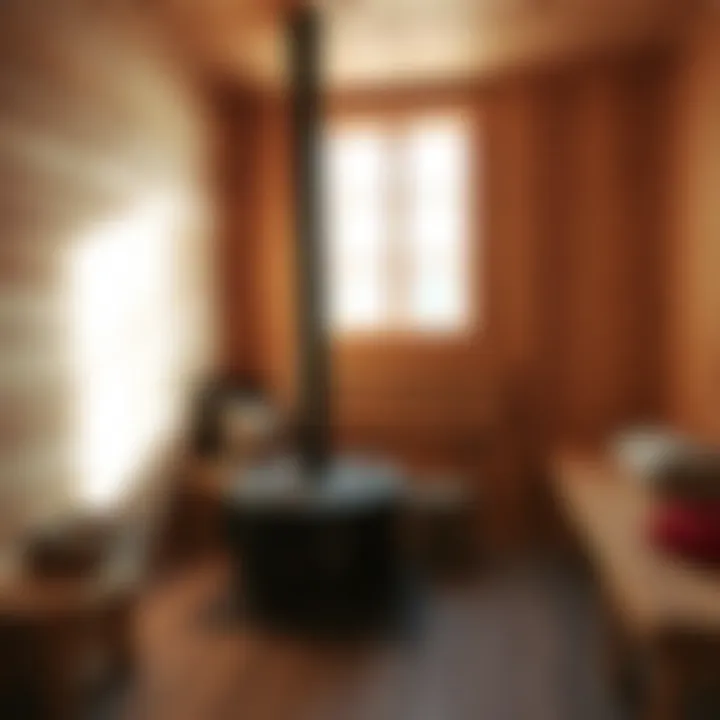 Completed sauna with a well-constructed stove foundation