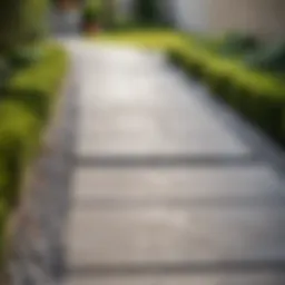 Stylish concrete pathway resembling natural stone