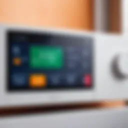 Illustration of a thermostat control panel with dual heating elements