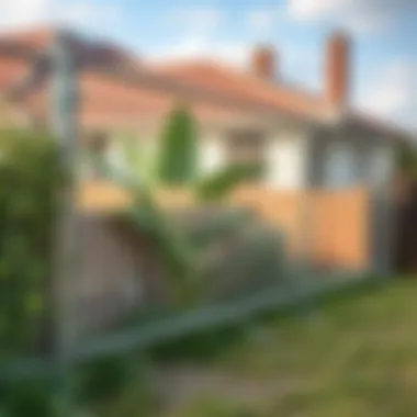 Installation stages for a metal fence