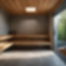 A beautifully finished sauna room with aerated concrete walls