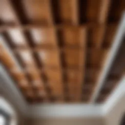 Elegant coffered ceiling design showcasing wood details
