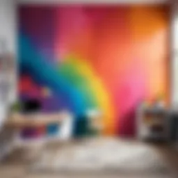 Colorful chalk wall in a child's room