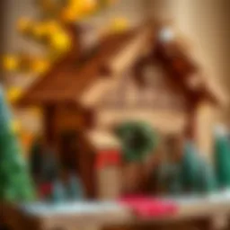 A beautifully crafted Christmas house made from wood