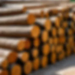 Selection of wooden logs for pathway construction