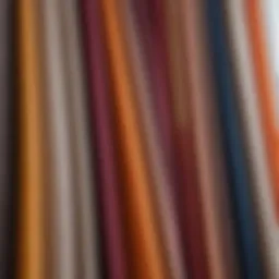 Elegant curtain fabric swatches showcasing various textures and colors