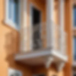 Elegant balcony featuring decorative plaster