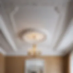 Smoothly finished ceiling with decorative plaster