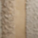 Various types of decorative plaster materials arranged