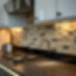 Stylish decorative screws enhancing kitchen backsplash