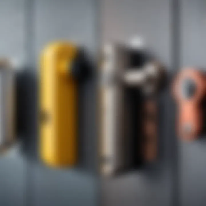 Different types of lock cylinders displayed for comparison