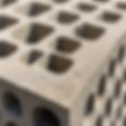 Close-up of gas beton block showcasing its cellular structure