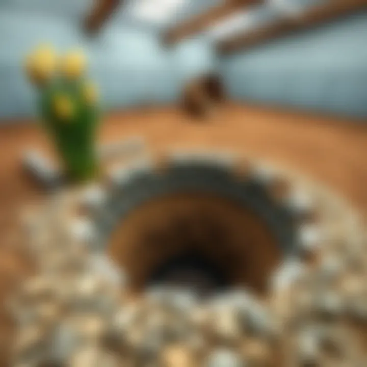 Exploring the Design of a Drainage Pit Detailed view of a drainage pit for groundwater management