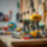 Drilling tools on a workbench