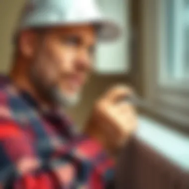 Bleeding Air from Radiators Man using a radiator key to bleed air