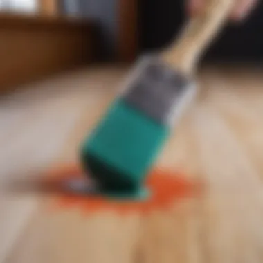 Close-up of paint removal in progress
