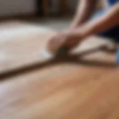 Preparation of Wooden Surface for Paint Removal Wooden surface prepped for paint removal