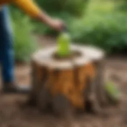 Chemical solution for stump removal
