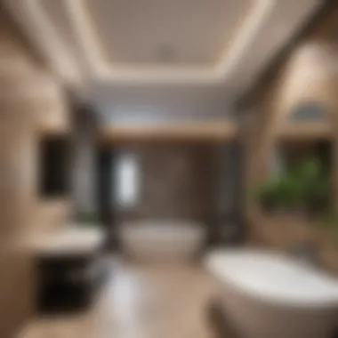 Creating an Elegant Bathroom Atmosphere with Ceilings Elegant bathroom design with suspended ceiling