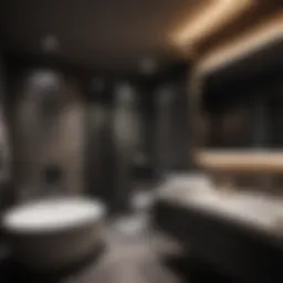 Elegant bathroom with lights off