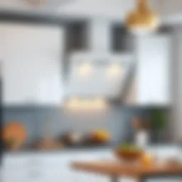 A modern kitchen featuring a sleek exhaust box for ventilation