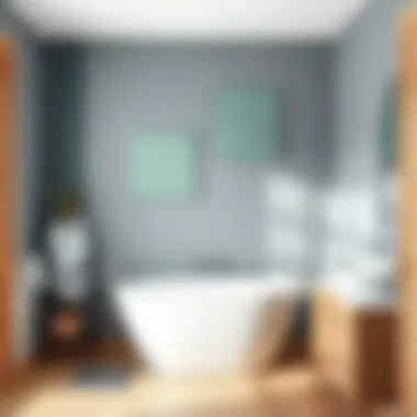 A beautifully finished bathroom wall showcasing a modern color palette