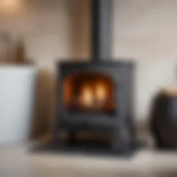 Elegant stove design in a bathhouse relaxation room