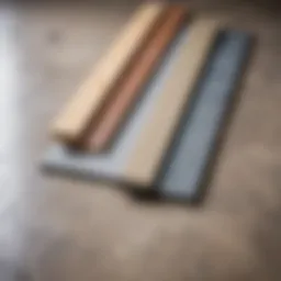 Different types of floor leveling compounds displayed side by side