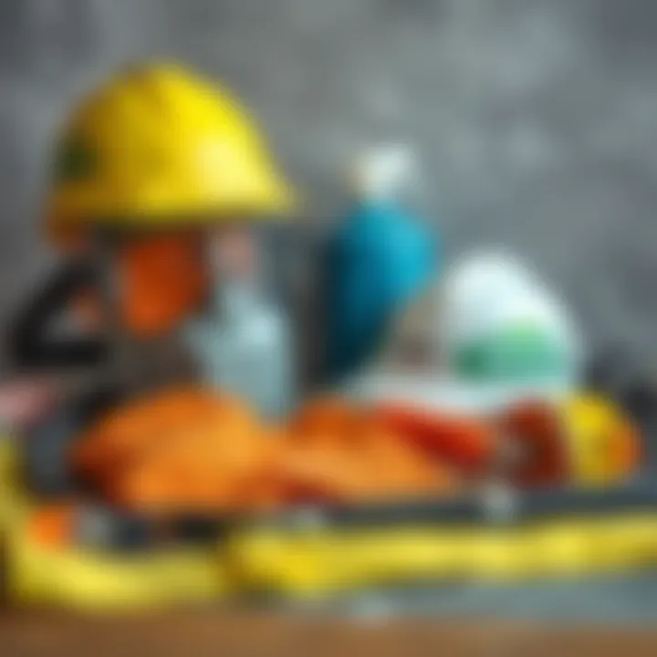 Safety gear laid out for foam painting