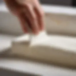 Close-up of skin with foam residue